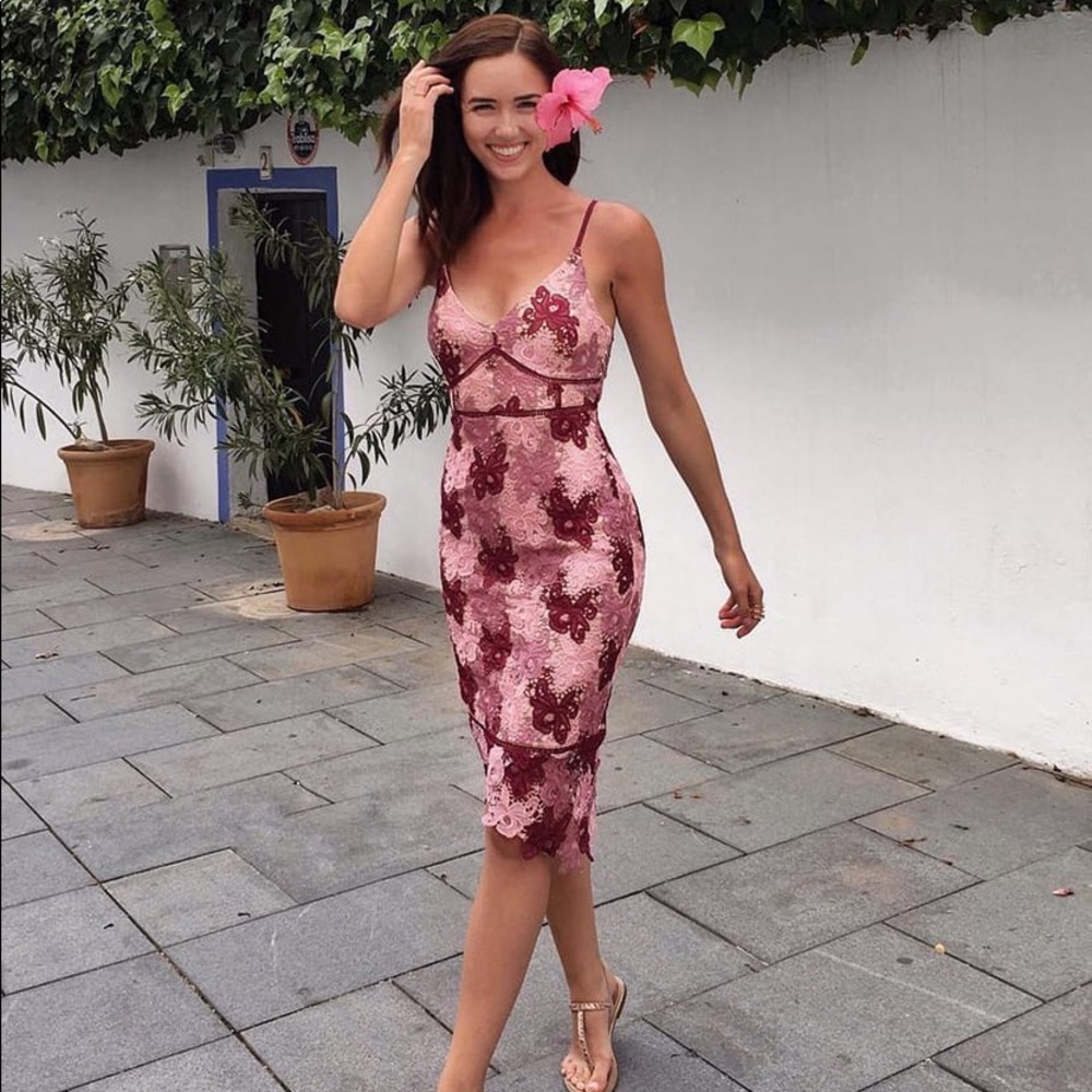 LULU’S | Mauve Lace Bodycon Sleeveless Dress
